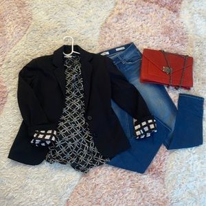 New York and Company Stretch Black Blazer, Size 0